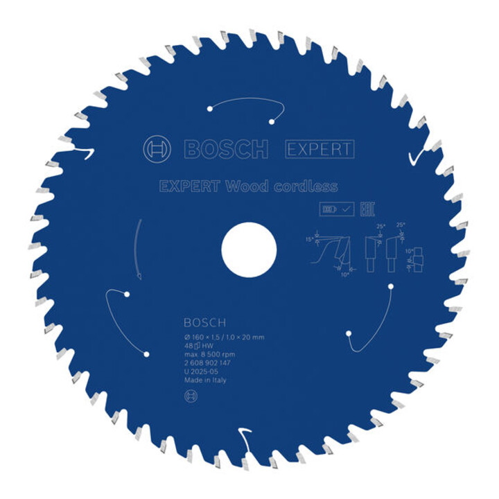 Bosch EXPERT Wood Kreissägeblatt, 160x1,45x20 mm, Z48
