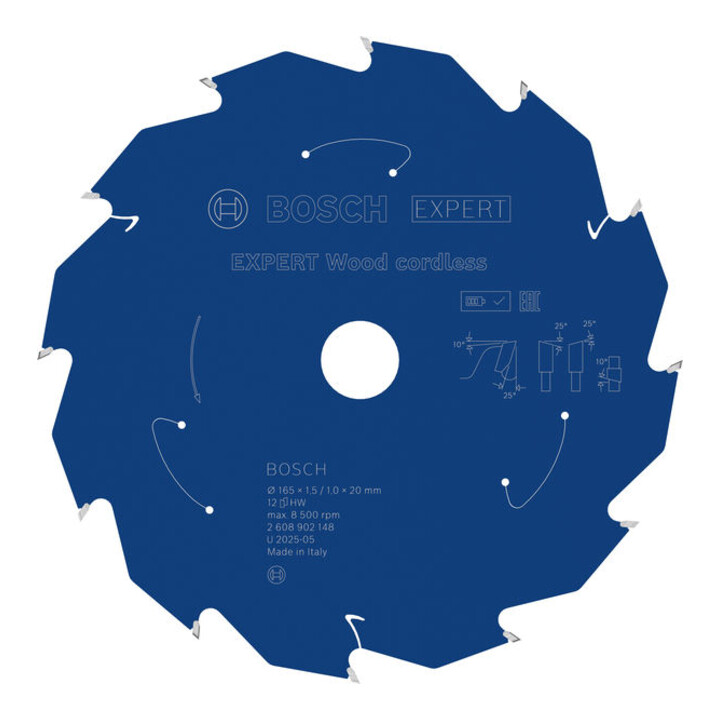 Bosch EXPERT Wood Kreissägeblatt, 165x20 mm, Z12