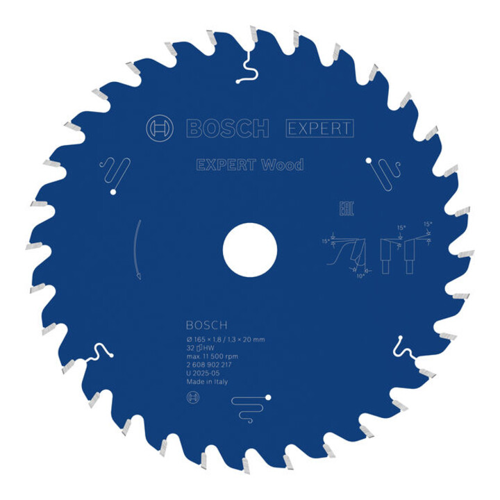 Bosch EXPERT Wood Kreissägeblatt, 165x20 mm, Z32