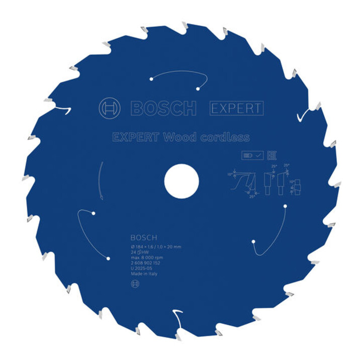 Bosch EXPERT Wood Kreissägeblatt, 184x20 mm, Z24