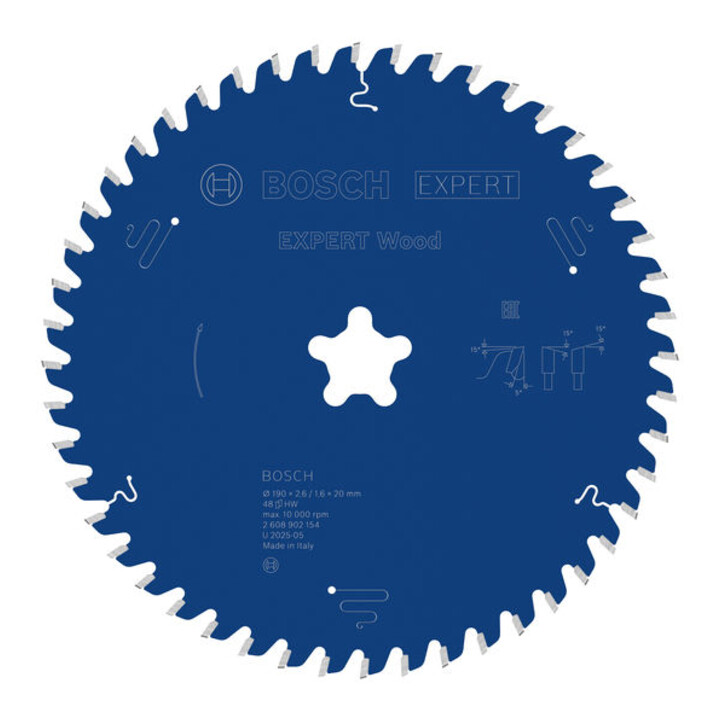 Bosch EXPERT Wood Kreissägeblatt, 190x2,4x30 mm, Z48