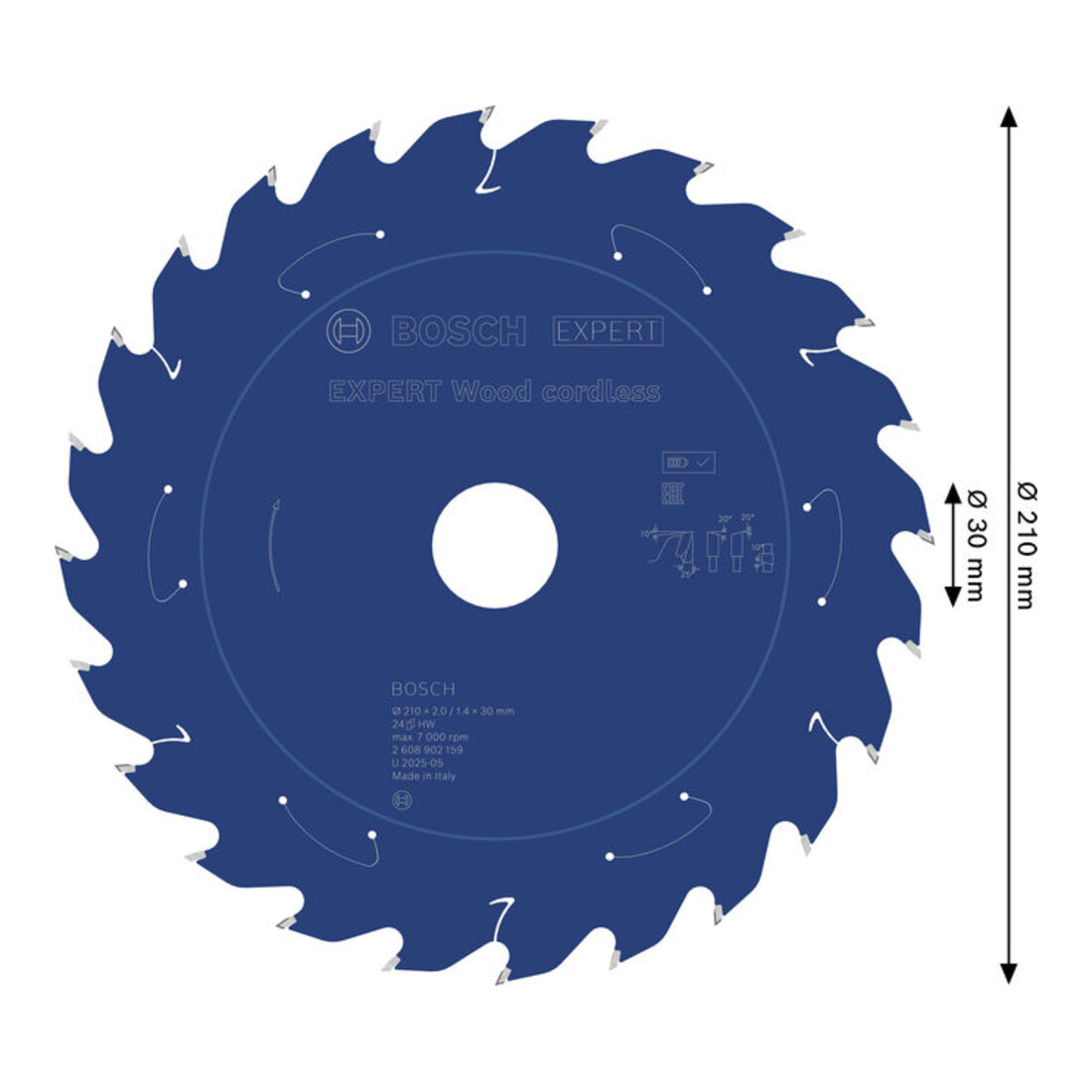 Bosch EXPERT Wood Kreissägeblatt, 210x30 mm, Z24