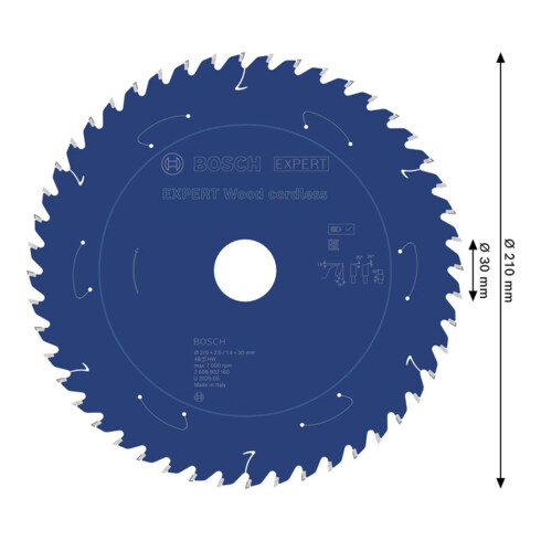 Bosch EXPERT Wood Kreissägeblatt, 210x30 mm, Z48