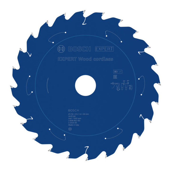 Bosch EXPERT Wood Kreissägeblatt, 216x1,7x30 mm, Z24, Zahnwinkel 25°