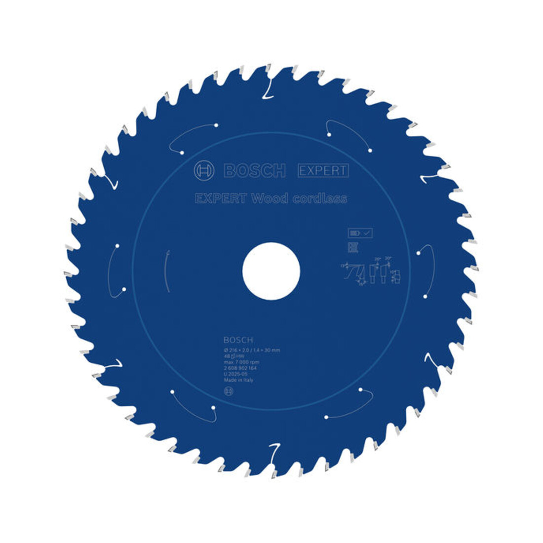 Bosch EXPERT Wood Kreissägeblatt, 216x1,7x30 mm, Z48, Spanwinkel 15°