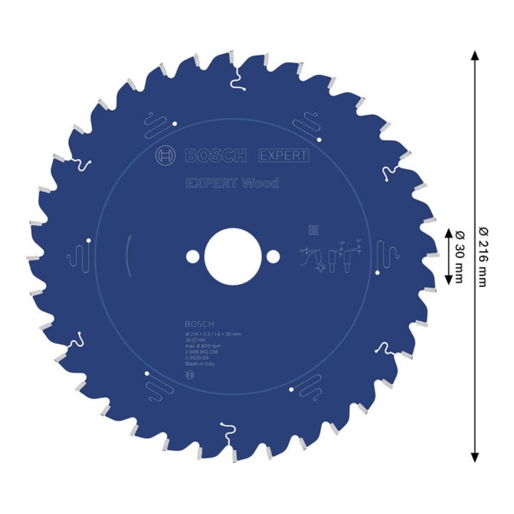 Bosch EXPERT Wood Kreissägeblatt, 216x30 mm, Z36