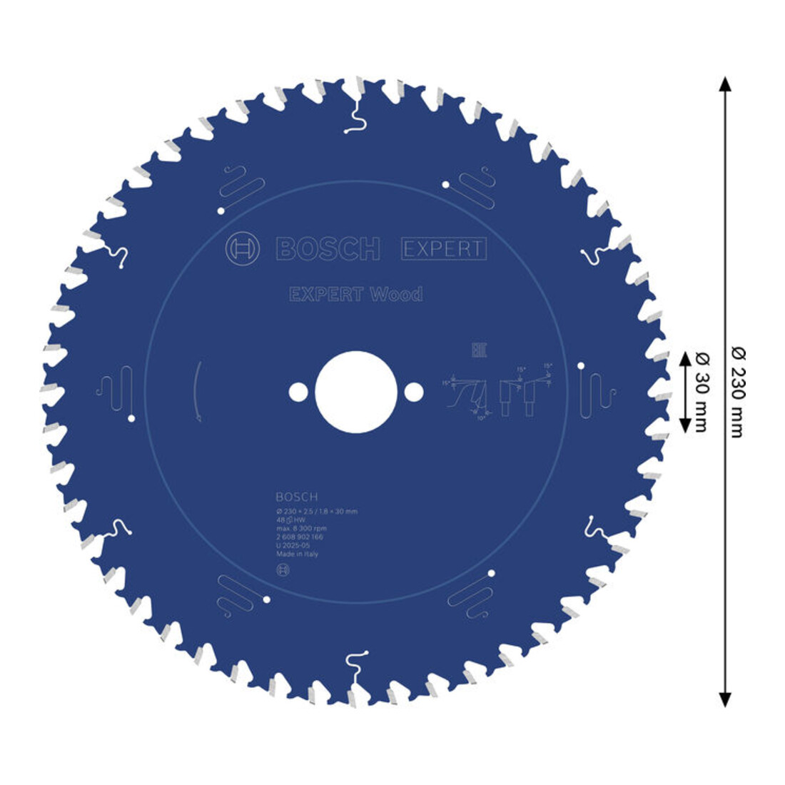 Bosch EXPERT Wood Kreissägeblatt, 230x30 mm, Z48