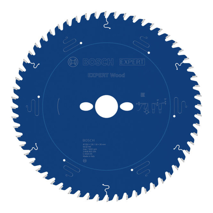Bosch EXPERT Wood Kreissägeblatt, 250x2,8x30 mm, Z60