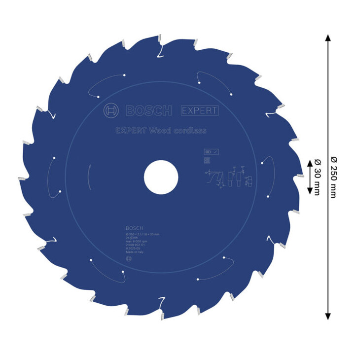 Bosch EXPERT Wood Kreissägeblatt, 250x30 mm, Z24