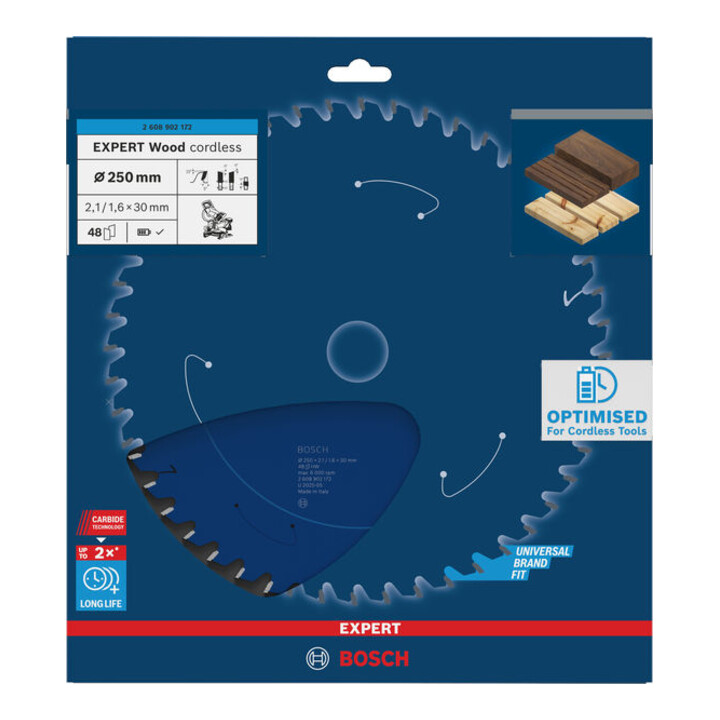 Bosch EXPERT Wood Kreissägeblatt, 250x30 mm, Z48