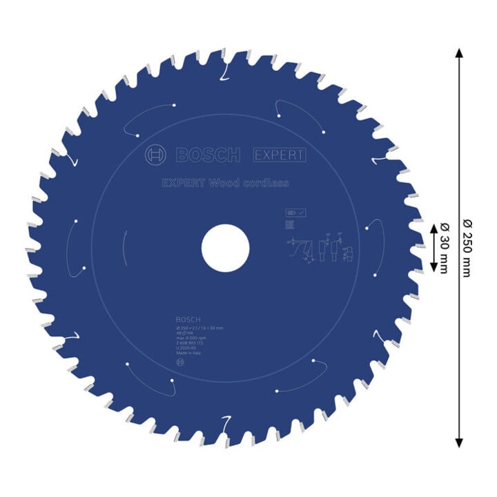 Bosch EXPERT Wood Kreissägeblatt, 250x30 mm, Z48