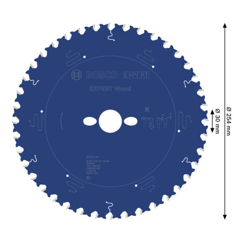 Bosch EXPERT Wood Kreissägeblatt, 254x2, 4x30 mm, Z40