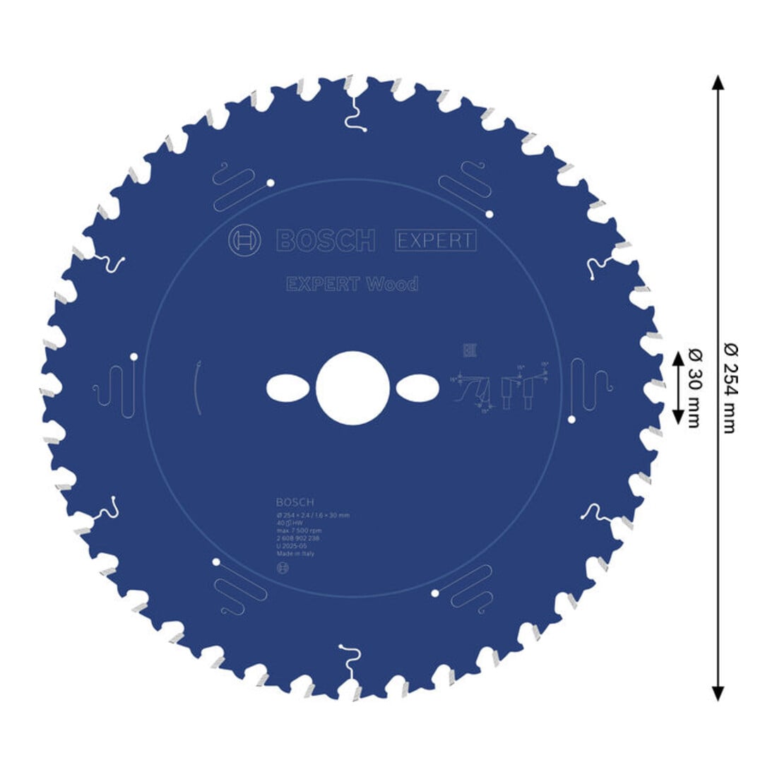 Bosch EXPERT Wood Kreissägeblatt, 254x2, 4x30 mm, Z40