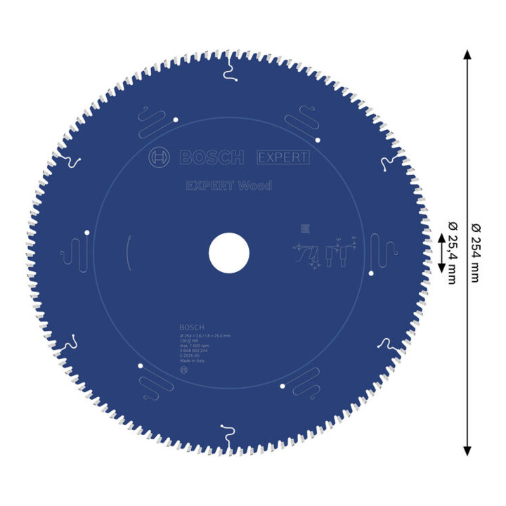 Bosch EXPERT Wood Kreissägeblatt, 254x25,4 mm, Z120