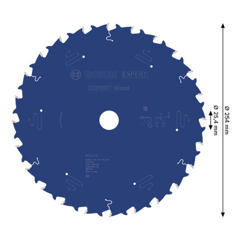 Bosch EXPERT Wood Kreissägeblatt, 254x25,4 mm, Z24
