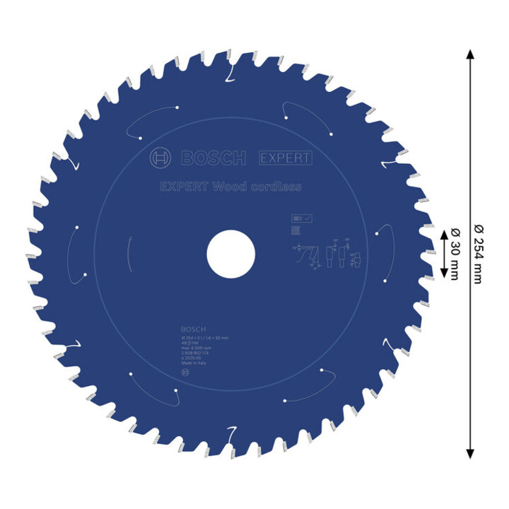 Bosch EXPERT Wood Kreissägeblatt, 254x30 mm, Z48