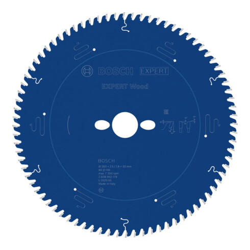 Bosch EXPERT Wood Kreissägeblatt, 260x30 mm, Z80