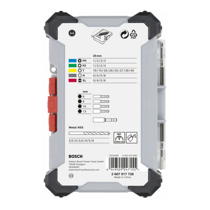 Bosch Extra Hard Schrauberbit‑ und Metal HSS Bohrer-Set, Aufsteller, 35‑tlg.
