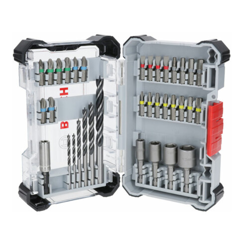 Bosch Extra Hard Schrauberbit‑ und PRO Wood Bohrer-Set, Aufsteller, 35‑tlg.