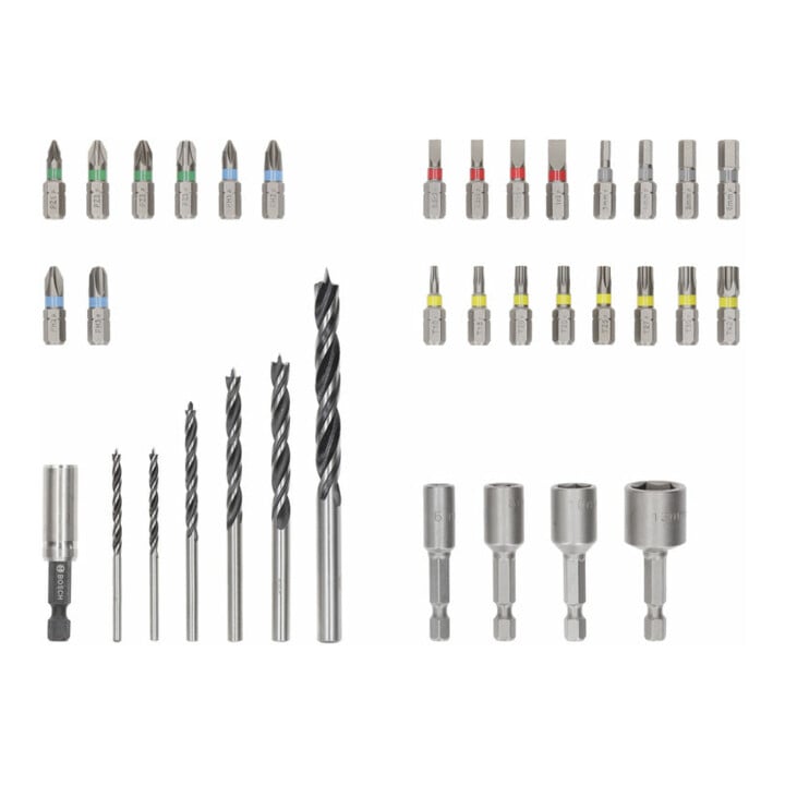 Bosch Extra Hard Schrauberbit‑ und PRO Wood Bohrer-Set, Aufsteller, 35‑tlg.