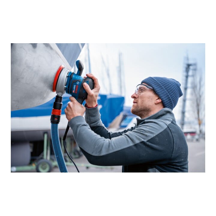 Bosch Exzenterschleifer GEX 40-150 mit 1 x Schleifblatt M480 und L-BOXX
