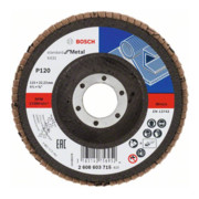 Bosch Fächerschleifscheibe X431 Standard for Metal, Trägerteller aus Glasgewebe gerade