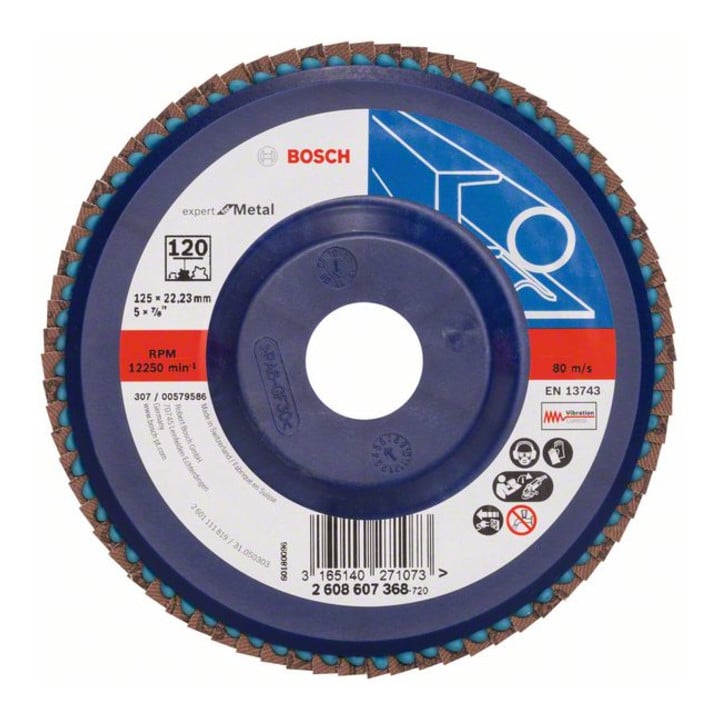 BOSCH Fächerschleifscheibe X551 Expert for Metal gerade 125 mm 120 Kunststoff