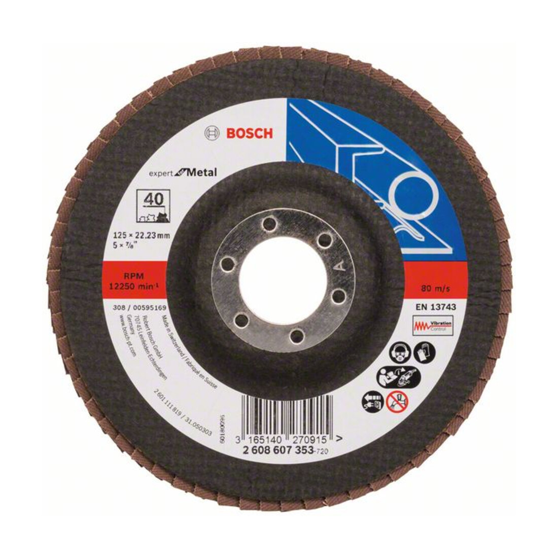 Bosch Fächerschleifscheibe X551 Expert for Metal, gerade, Glasgewebe