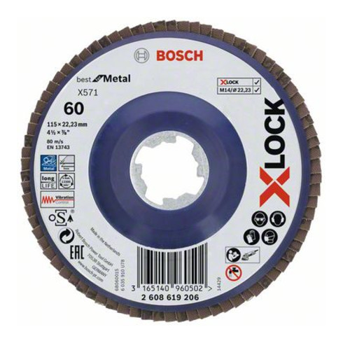 Bosch Fächerschleifscheibe X571 Best for Metal gerade X-LOCK