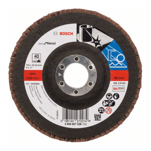 Bosch Gerade Fächerschleifscheibe X571 Best for Metal, Glasgewebe