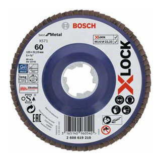 Bosch Fächerschleifscheibe X571 Best for Metal gerade 125 mm K 60 Kunststoff