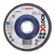 Bosch Fächerschleifscheibe X571 Best for Metal gerade 125 mm K 80 Kunststoff