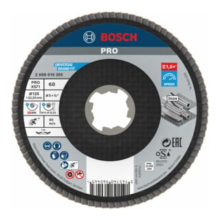 Bosch Fächerschleifscheibe X571 Best for Metal, gewinkelt, Fiber