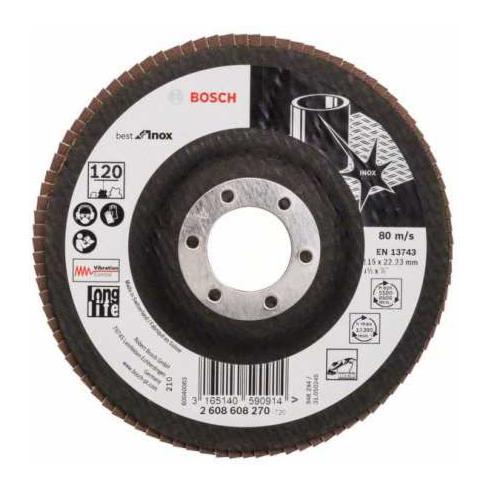 Bosch Gerade Fächerschleifscheibe X581 Best for Inox Trägerteller aus Glasgewebe