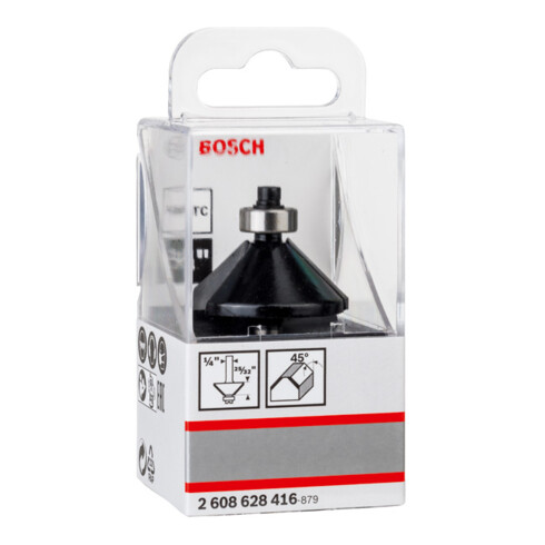 Bosch Fase-/Bündigfräser 1/4", D1 34,9 mm B 13 mm L 14,6 mm G 56 mm 45°