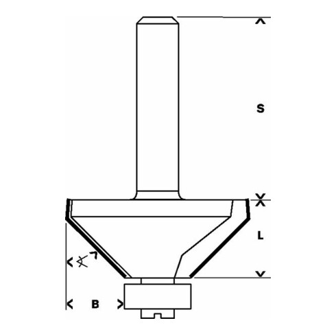 Bosch Fasefräser 8 mm D 44 mm L 18,5 mm G 61 mm
