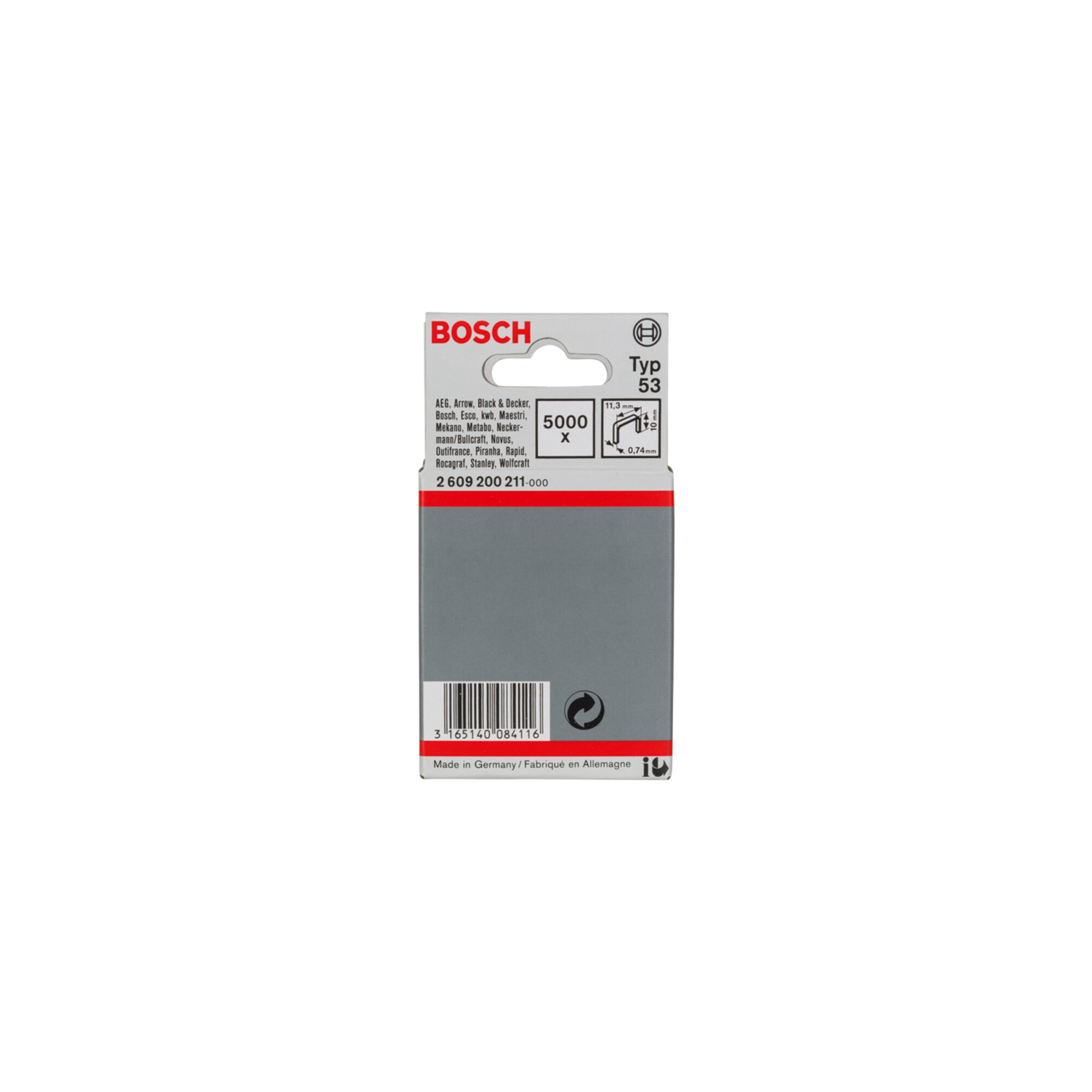 BOSCH Feindrahtklammer Typ 53 11,4 x 0,74 x 10 mm