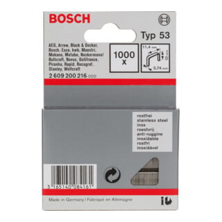 Bosch Feindrahtklammer Typ 53, rostfrei