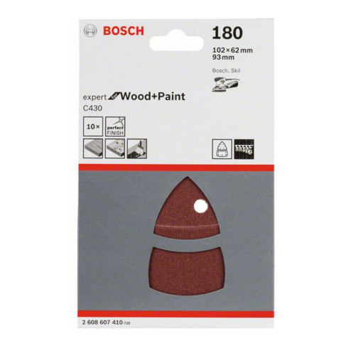 Bosch feuille abrasive C430 11 trous 102 x 62 93 mm