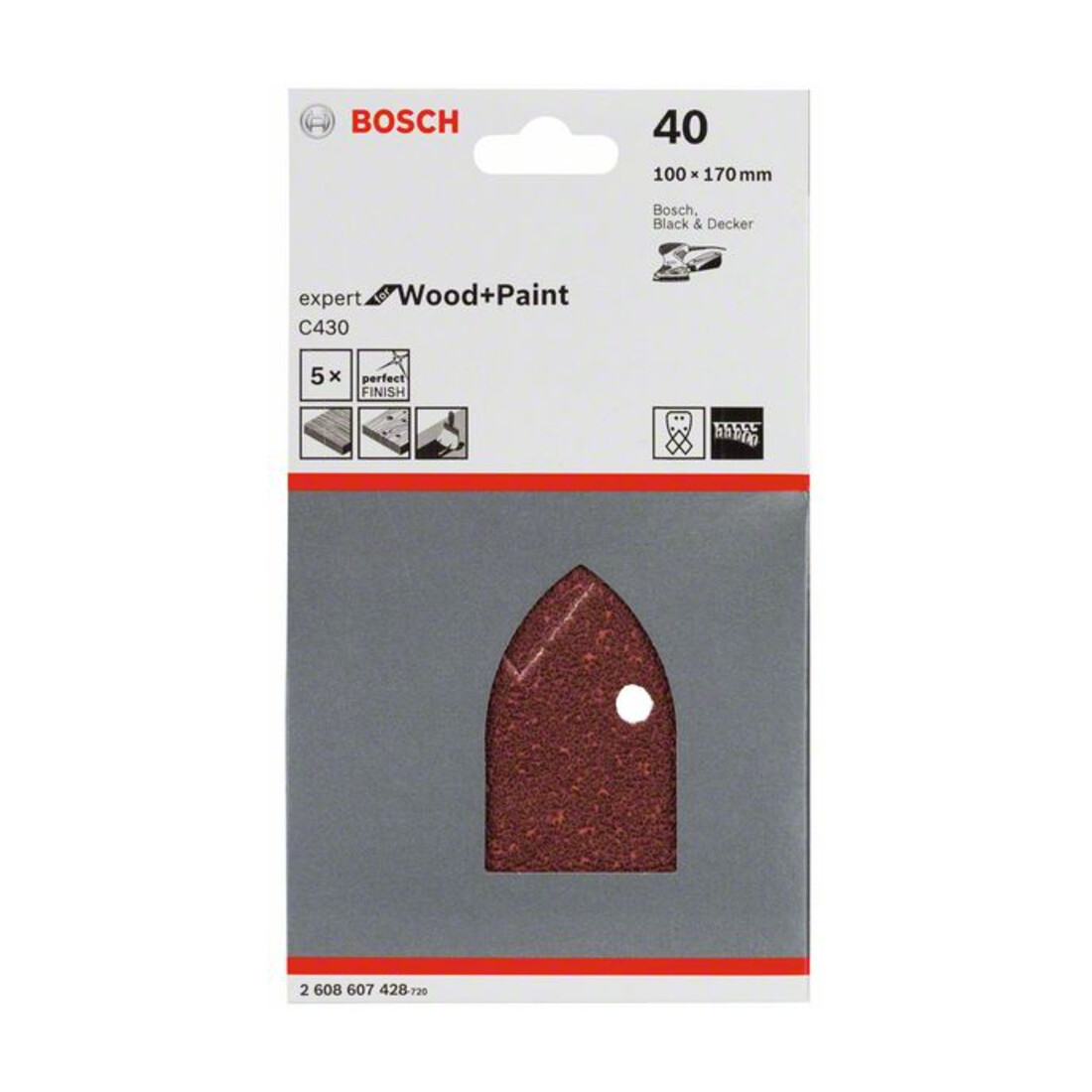 Feuille abrasive Bosch C430,4 trous