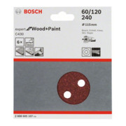 Bosch feuille abrasive C430 115 mm 60 120 240 240 8 trous velcro-3
