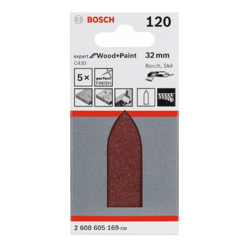 Feuille abrasive Bosch Expert pour le bois, non perforée