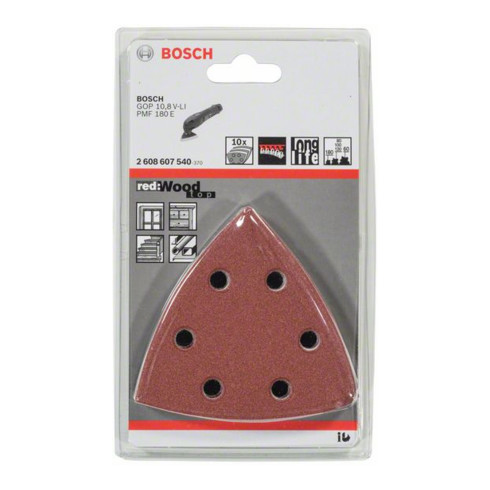 Bosch feuille abrasive C430 93 mm 60 80 80 100 120 120 180 6 trous velcro