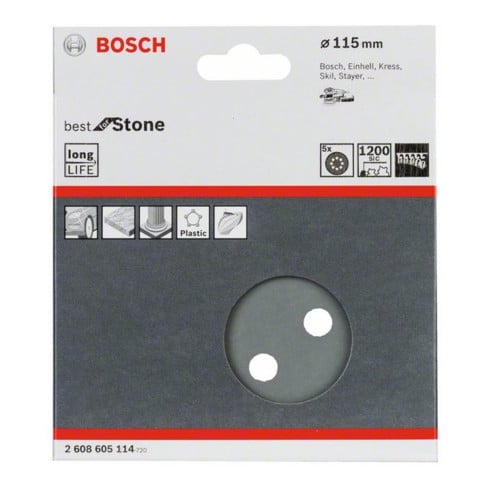 Bosch feuille abrasive F355 115 mm 1200 1200 8 trous velcro