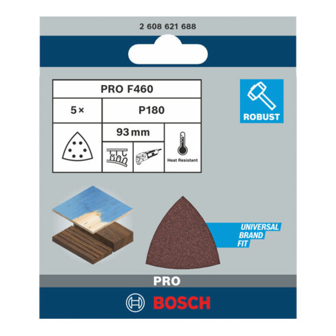 Bosch feuille abrasive F460 Best for Wood and Paint, 93 mm 180