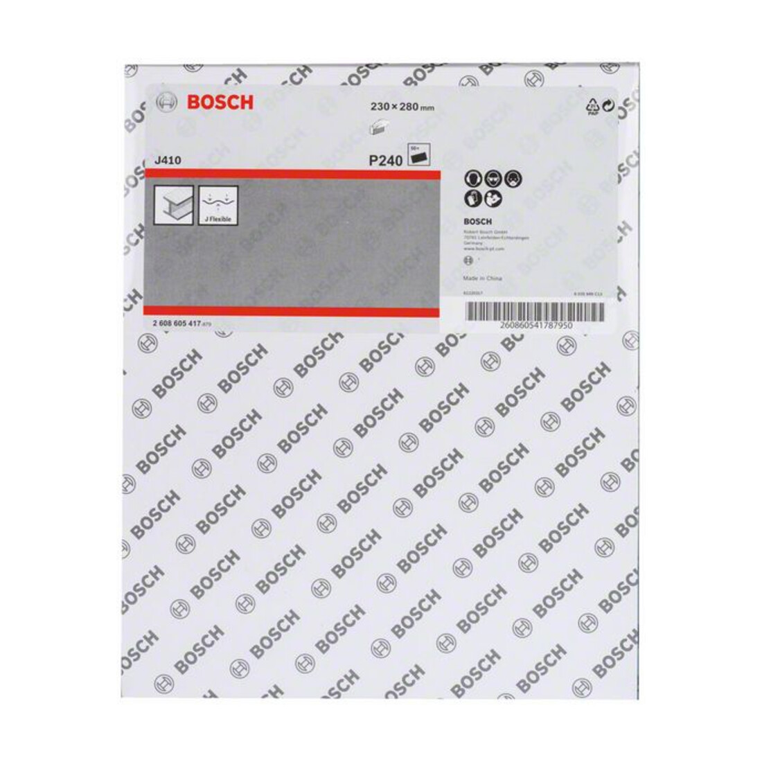 Bosch Sanding Sheet J410 Standard for Metal pour ponceuses à main et ponceuses orbitales