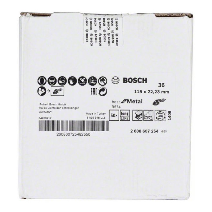 Bosch Fiber Disc R574 Best for Metal Zirconia Alumina 115 mm 22,23 mm 36