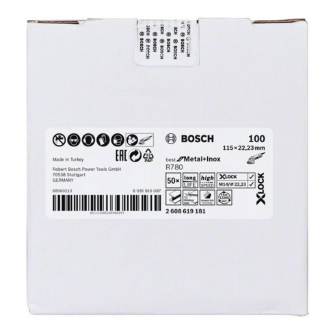 Bosch Fiberschleifscheibe X-LOCK, R780 Best for Metal and Inox für Winkelschleifer