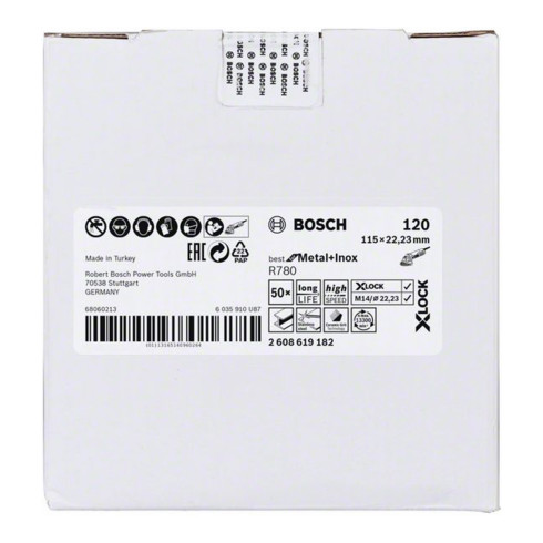 Bosch Fiberschleifscheibe X-LOCK, R780 Best for Metal and Inox für Winkelschleifer