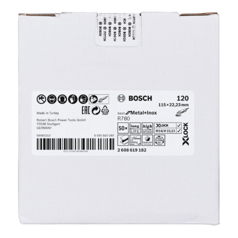 Bosch Fiberschleifscheibe X-LOCK, R780 Best for Metal and Inox für Winkelschleifer